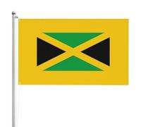 Drapeau de la Jamaïque double face 91 x 152 cm Drapeau extérieur lourd triple couche double face Bannière de jardin en polyester