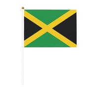 Drapeau de la Jamaïque double face agitant et mini drapeaux à bâton, adaptés pour la décoration de fête et les activités d'équipe
