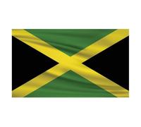 Drapeau de la Jamaïque en polyester avec œillets en laiton - Résistant à la décoloration - Bords doubles cousus - Bannière patriotique pour maison, événement ou entreprise - 1,5 x 0,9 m