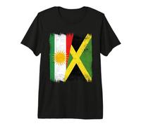 Drapeau de la Jamaïque Kurdistan T-Shirt Haut de Gamme