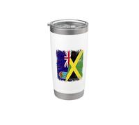 Drapeau de la Jamaïque Montserrat Gobelet isotherme en acier inoxydable double paroi
