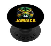 Drapeau de la Jamaïque - Motif Lion - Beau Drapeau jamaïcain PopSockets PopGrip Adhésif