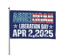 Drapeau de la Journée de la libération américaine (1,2 m x 1,8 m) - Célébrez le 2 avril 2025 avec une bannière audacieuse