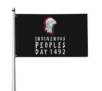 Drapeau de la Journée des peuples autochtones solide et résilient 3 x 5 pieds avec deux œillets en laiton, double couture, couleurs vives, anti-décoloration
