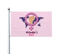 Drapeau de la Journée internationale des femmes, double face, extérieur, pour jardin ou cour, avec œillets en laiton, 90 x 150 cm