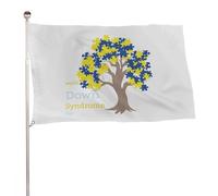 Drapeau de la Journée mondiale de sensibilisation à la trisomie 21, bannière extérieure, décoration de fête, tapisserie murale 35 x 59 po