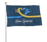 Drapeau de la Journée mondiale de sensibilisation à la trisomie 21, bannière extérieure, décoration de fête, tapisserie murale 35 x 59 po