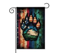 Drapeau de la jungle sauvage Drapeau de la patte d'ours Drapeaux de jardin (12,5 x 18 pouces) - Bannière aux couleurs éclatantes pour décoration extérieure de jardin et de maison
