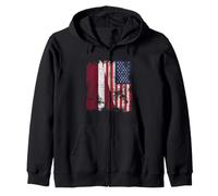 Drapeau de la Lettonie USA Vieilli - Demi américain Sweat à Capuche