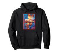 Drapeau de la liberté américaine Paysage urbain Sweat à Capuche