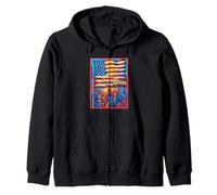 Drapeau de la liberté américaine Paysage urbain Sweat à Capuche
