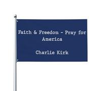 Drapeau de la liberté de la foi, priez pour l'Amérique Charlie Kirk 3x5 extérieur double face drapeau populaire banniè