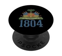 Drapeau de la liberté Haïti 1804 Année de l'indépendance PopSockets PopGrip Adhésif