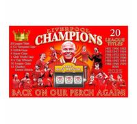 Drapeau de la Ligue des champions de la Ligue des champions de Liverpool 2025, bannière des champions de la Ligue de football anglaise 2025, 12,7 x 7,6 cm