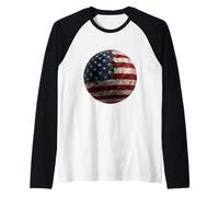 Drapeau de la Lune Américaine Espace Astronomie Patriotique Manche Raglan