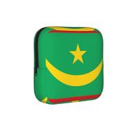 Drapeau de la Mauritanie Sac de Rangement Anti-Période Hygiène Féminine Sac de Voyage pour Serviettes Sanitaires Pochette Discrète Mensural pour Sac à Main Bureau