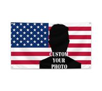Drapeau de la nation américaine personnalisé et banderoles à côté unique en plein air, drapeau d'affiche de tapisserie drôle personnalisable avec PhotoText pour décorer le bar de concert du club