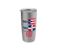 Drapeau de la nationalité de Porto Rican Plus Gobelet isotherme en acier inoxydable double paroi