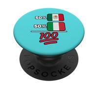 Drapeau de la nationalité Mexicaine et du Patrimoine Italien PopSockets PopGrip Adhésif