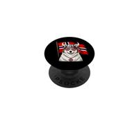Drapeau de la Norvège - Fan de la Norvège - Blanc Froid - Chien Norwegian Pride PopSockets PopGrip Adhésif