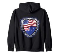 Drapeau de la Nouvelle-Zélande et des États-Unis Drapeau des États-Unis Nouvelle-Zélande Drapeau Nouvelle-Zélande Sweat à Capuche