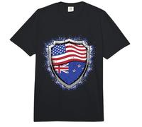 Drapeau de la Nouvelle-Zélande et des États-Unis Drapeau des États-Unis Nouvelle-Zélande Drapeau Nouvelle-Zélande Comfort Colors Adult Heavyweight T-Shirt