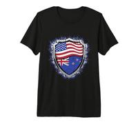 Drapeau de la Nouvelle-Zélande et des États-Unis Drapeau des États-Unis Nouvelle-Zélande Drapeau Nouvelle-Zélande T-Shirt Haut de Gamme