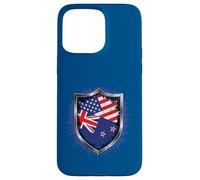 Drapeau de la Nouvelle-Zélande et des États-Unis Drapeau USA Nouvelle-Zélande Coque pour iPhone 15 Pro Max