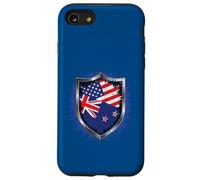 Drapeau de la Nouvelle-Zélande et des États-Unis Drapeau USA Nouvelle-Zélande Coque pour iPhone SE (2020) / 7/8