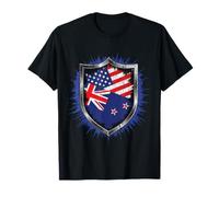 Drapeau de la Nouvelle-Zélande et des États-Unis Drapeau USA Nouvelle-Zélande T-Shirt
