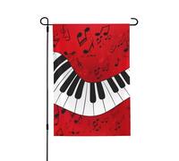 Drapeau de la paix avec note de musique - Impression 3D verticale double face - Décoration de la maison - Pour extérieur, jardin, terrasse, cour, pelouse - 71,1 x 101,6 cm