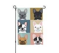 Drapeau de la paix bouledogue français impression 3D verticale double face décoration de la maison extérieur jardin patio cour pelouse drapeau 71 x 101,6 cm