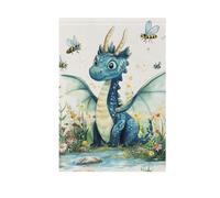 Drapeau de la paix drôle Dragon A River pour l'extérieur Bannière de Pâques pour décoration de porche 28 x 40 cm double face