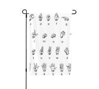 Drapeau de la paix en langue des signes de l'alphabet - Impression 3D verticale double face - Décoration de la maison - Jardin extérieur - Patio - Jardin - Jardin - Jardin - Jardin - Jardin - Jardin