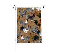 Drapeau de la paix imprimé coq et poulet, impression 3D verticale double face, décoration d'intérieur, jardin, terrasse, cour, pelouse, drapeau 71 x 101,6 cm