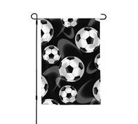 Drapeau de la paix noir de football imprimé 3D vertical double face pour décoration de la maison, jardin, terrasse, cour, pelouse, drapeau 71 x 101,6 cm
