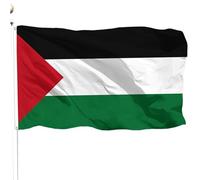 Drapeau de la Palestine 3x5ft à Double imprimé Grand Drapeau palestinien avec des œillets épais de Jardin résistant aux Fonds en Polyester pour Les événements patriotiques, Les défilés