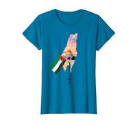 Drapeau de la Palestine - Carte de Jérusalem T-Shirt, Femme, Saphir, XS