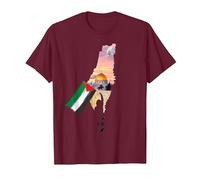 Drapeau de la Palestine - Carte de Jérusalem T-Shirt, Homme, Marron, XXL
