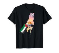 Drapeau de la Palestine - Carte de Jérusalem T-Shirt, Homme, Noir, 5XL