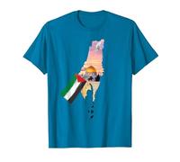 Drapeau de la Palestine - Carte de Jérusalem T-Shirt, Homme, Saphir, 3XL