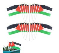 Drapeau De La Palestine,Drapeau Palestine Petit,Drapeau Palestine Grand,Palestinian Handheld Mini Flag with White Solid Pole,