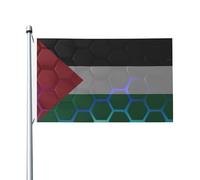 Drapeau de la Palestine, drapeaux d'extérieur, 90 x 150 cm, double face, en polyester robuste, pour la maison, la cour, le festival, la décoration de jardin extérieur, drapeaux de bienvenue
