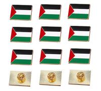 Drapeau de la Palestine, épingles du drapeau palestinien 12 pièces en alliage galvanisé rectangulaire 0, 98x0, 71 pouces épingles de la Palestine pour vêtements fête défilé