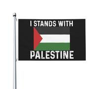 Drapeau de la Palestine I se tient avec un drapeau de la Palestine 3 x 5, décoration murale extérieure double face amusante pour salle de classe 0,9 x 1,5 m, I se tient avec une tapisserie de la Pales