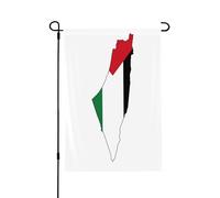 Drapeau de la Palestine Impression Carte de Jardin Bannière Polyester Double Face Drapeau Extérieur Moderne Vacances Décoration Extérieur Cadeau