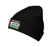 Drapeau De La Palestine Libre pour Mettre Fin À L'Apartheid Bonnet Tricoté Thermique Bonnet Classique Bonnets pour Extérieur Vie Quotidienne Course À Pied