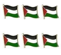 Drapeau de la Palestine Pin Badge, épinglette nationale palestinienne en métal, Palestine National émail Badge brassard, broche nationale de Palestine unisexe pour décor de fête (6PCS)