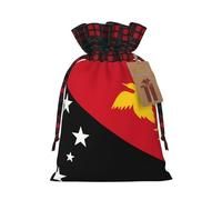 Drapeau de la Papouasie-Nouvelle-Guinée Deux Couleurs Cordon Sac Cadeau S Beau Pratique Convient pour Noël Anniversaire