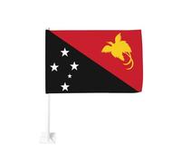 Drapeau de la Papouasie-Nouvelle-Guinée pour voiture - Clip pour fenêtre extérieure - 30 x 45 cm - Double face - Décoration de voiture